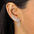 Marquise-Cut and Round Cubic Zirconia 2-Pair Stud Earrings and Ear Climber Gift Set 3.96 TCW in Silvertone With FREE Gift Box-15 at PalmBeach Jewelry