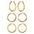 Diamond-Cut 3-Pair Set of Hoop Earrings in 18k Gold over Sterling Silver 1"-11 at PalmBeach Jewelry