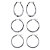 SETA JEWELRY Diamond-Cut 3-Pair Set of Hoop Earrings in Sterling Silver 1"-11 at Seta Jewelry