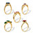 Round and Oval-Cut Simulated Gemstone and Cubic Zirconia 5-Piece Ring Set 7.83 TCW Gold-Plated-12 at PalmBeach Jewelry