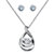 Cubic Zirconia Stud Earrings and CZ in Motion Looped Necklace Set 2.06 TCW in Platinum over Sterling Silver With FREE Gift Box 18"-12 at PalmBeach Jewelry