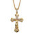 Men's Round Cubic Zirconia Crucifix Pendant Necklace 2.05 TCW Gold-Plated 22"-11 at PalmBeach Jewelry