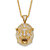 Men's Cubic Zirconia Lion's Head Pendant Necklace 2.06 TCW Gold-Plated 22"-11 at PalmBeach Jewelry