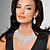 Round Crystal and Simulated Pearl 2-Piece Earrings and Statement Necklace Set in Silvertone 18"-20.5"-13 at PalmBeach Jewelry