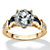 5.01 TCW Round Cubic Zirconia and Created Blue Sapphire Engagement Ring in 14k Gold over Sterling Silver-11 at PalmBeach Jewelry