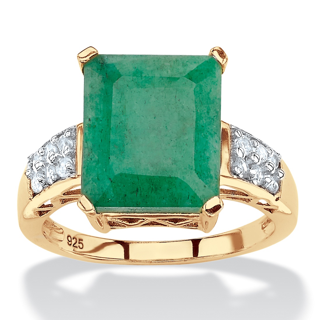 emerald topaz genuine ring sterling silver cut jewelry round tcw palmbeach 18k gold rhodium plated palmbeachjewelry