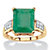 5.25 TCW Emerald-Cut Genuine Emerald and White Topaz Ring 18k Gold over Sterling Silver-11 at PalmBeach Jewelry