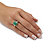 5.25 TCW Emerald-Cut Genuine Emerald and White Topaz Ring 18k Gold over Sterling Silver-13 at PalmBeach Jewelry
