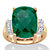 Cushion-Cut Genuine Emerald and White Tanzanite Cocktail Ring 8.45 TCW in 18k Gold over Sterling Silver-11 at PalmBeach Jewelry
