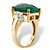 Cushion-Cut Genuine Emerald and White Tanzanite Cocktail Ring 8.45 TCW in 18k Gold over Sterling Silver-12 at PalmBeach Jewelry
