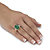 Cushion-Cut Genuine Emerald and White Tanzanite Cocktail Ring 8.45 TCW in 18k Gold over Sterling Silver-13 at PalmBeach Jewelry