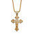 Men's Cubic Zirconia Crucifix Cross Pendant Necklace .32 TCW Gold-Plated 22"-11 at PalmBeach Jewelry