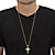 Men's Cubic Zirconia Crucifix Cross Pendant Necklace .32 TCW Gold-Plated 22"-14 at PalmBeach Jewelry