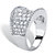 Round Cubic Zirconia Concave Dome Ring 2.45 TCW in Silvertone-12 at Direct Charge presents PalmBeach