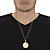 Men's Genuine Silver Half Dollar American Eagle Coin Pendant Necklace Gold-Plated Chain 22"-25"-14 at PalmBeach Jewelry
