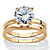 Round Cubic Zirconia 2-Piece Solitaire Bridal Ring Set 3 TCW Gold-Plated-11 at PalmBeach Jewelry