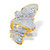 Round Cubic Zirconia Butterfly Wraparound Cocktail Ring 3.60 TCW Gold-Plated-11 at PalmBeach Jewelry