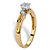 Diamond Cluster Diagonal Grooved Engagement Ring 1/10 TCW in 18k Gold over Sterling Silver-12 at PalmBeach Jewelry