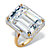 19.57 TCW Emerald-Cut Cubic Zirconia Halo Cocktail Ring 19.57 TCW in 18k Gold over Sterling Silver-11 at PalmBeach Jewelry