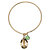 St. Christopher Green Crystal Bead Charm Bangle Bracelet in Gold Tone 7"-12 at PalmBeach Jewelry