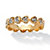 Bezel-Set Round Crystal Yellow Gold-Plated Band of Hearts Ring-11 at PalmBeach Jewelry