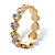 Bezel-Set Round Crystal Yellow Gold-Plated Band of Hearts Ring-12 at PalmBeach Jewelry