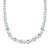 Aurora Borealis Crystal and Simulated Pearl Silvertone Beaded Necklace 17"-19" (6mm)-11 at PalmBeach Jewelry