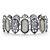 Oval Simulated Mother-of-Pearl Antiqued Silvertone Daisy Stretch Bracelet 7"-11 at PalmBeach Jewelry