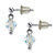 Aurora Borealis Crystal Silvertone Heart and "Faith" Charm Earring and Necklace Set Made With Swarovski Elements 18"-20"-12 at PalmBeach Jewelry