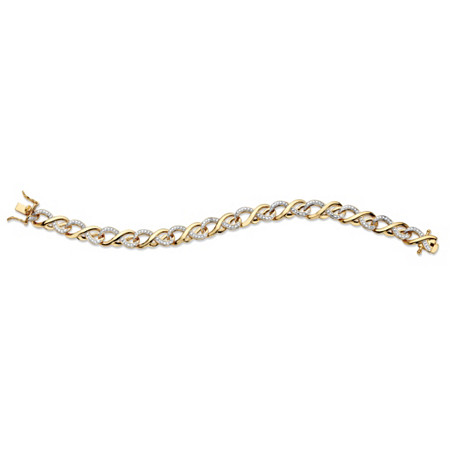 Diamond Accent 18k Gold-Plated Two-Tone Infinity-Link Bracelet 7.5" at Direct Charge presents PalmBeach