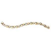 Diamond Accent 18k Gold-Plated Two-Tone Infinity-Link Bracelet 7.5"