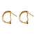 Diamond Accent Gold-Plated Two-Tone Demi-Hoop Earrings 3/4"-12 at PalmBeach Jewelry