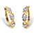 Diamond Accent Gold-Plated Two-Tone Hearts and Kisses "X & O" Hoop Earrings 7/8"-11 at PalmBeach Jewelry