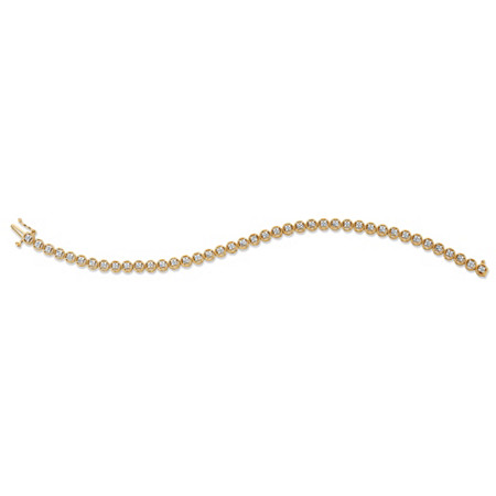 Diamond Accent 18k Gold-Plated Two-Tone Circle-Link Tennis Bracelet 7.5" at PalmBeach Jewelry