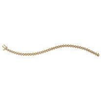Diamond Accent 18k Gold-Plated Two-Tone Circle-Link Tennis Bracelet 7.5