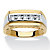 Men's .50 TCW Round Cubic Zirconia Gold-Plated Beveled Two-Tone Ring-11 at PalmBeach Jewelry