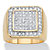 Men's 1.13 TCW Round Cubic Zirconia Gold-Plated Grid Ring-11 at PalmBeach Jewelry