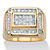 Men's .74 TCW Round Cubic Zirconia Gold-Plated Step-Top Grid Ring-11 at PalmBeach Jewelry