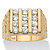 Men's .84 TCW Round Cubic Zirconia 18k Gold over Sterling Silver Channel-Set Nugget Ring-11 at PalmBeach Jewelry