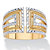 Round Diamond Accent 18k Gold-Plated Two-Tone Art Deco-Style Wide Band Ring-11 at PalmBeach Jewelry