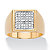 Men's Diamond Accent Gold-Plated Two-Tone Grid Ring-11 at PalmBeach Jewelry