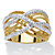 Diamond Accent Two-Tone 18k Gold-Plated Braided Crossover Ring 7/8"-11 at PalmBeach Jewelry