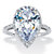 5.90 TCW Pear-Cut Cubic Zirconia Platinum Over Sterling Silver Halo Engagement Ring-11 at PalmBeach Jewelry