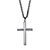 Sterling Silver Beveled Cross Pendant with Stainless Steel Chain Includes FREE Red and Black Bow-Tied Gift Box 24"-12 at Direct Charge presents PalmBeach