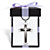 Men's Triple Layered Cross and Necklace in Black Ion-Plated Stainless Steel with FREE Bow-Tied Gift Box 24"-11 at PalmBeach Jewelry