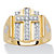 Men's .50 TCW Round Cubic Zirconia 18k Gold over Sterling Silver Layered Cross Ring-11 at PalmBeach Jewelry