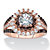 2.99 TCW Round White and Chocolate Brown Cubic Zirconia Rose Gold-Plated Double Halo Engagement Ring-11 at PalmBeach Jewelry