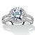 Round Cubic Zirconia Halo Split-Shank Engagement Ring 2.76 TCW in Sterling Silver-11 at Direct Charge presents PalmBeach