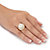 2.50 TCW Simulated Pearl and Baguette Cubic Zirconia Gold-Plated Scalloped Ring-13 at PalmBeach Jewelry