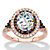 3.35 TCW Oval White and Chocolate Brown Cubic Zirconia 18K Rose Gold & Black Ruthenium Plated Sterling Silver Halo Ring-11 at PalmBeach Jewelry